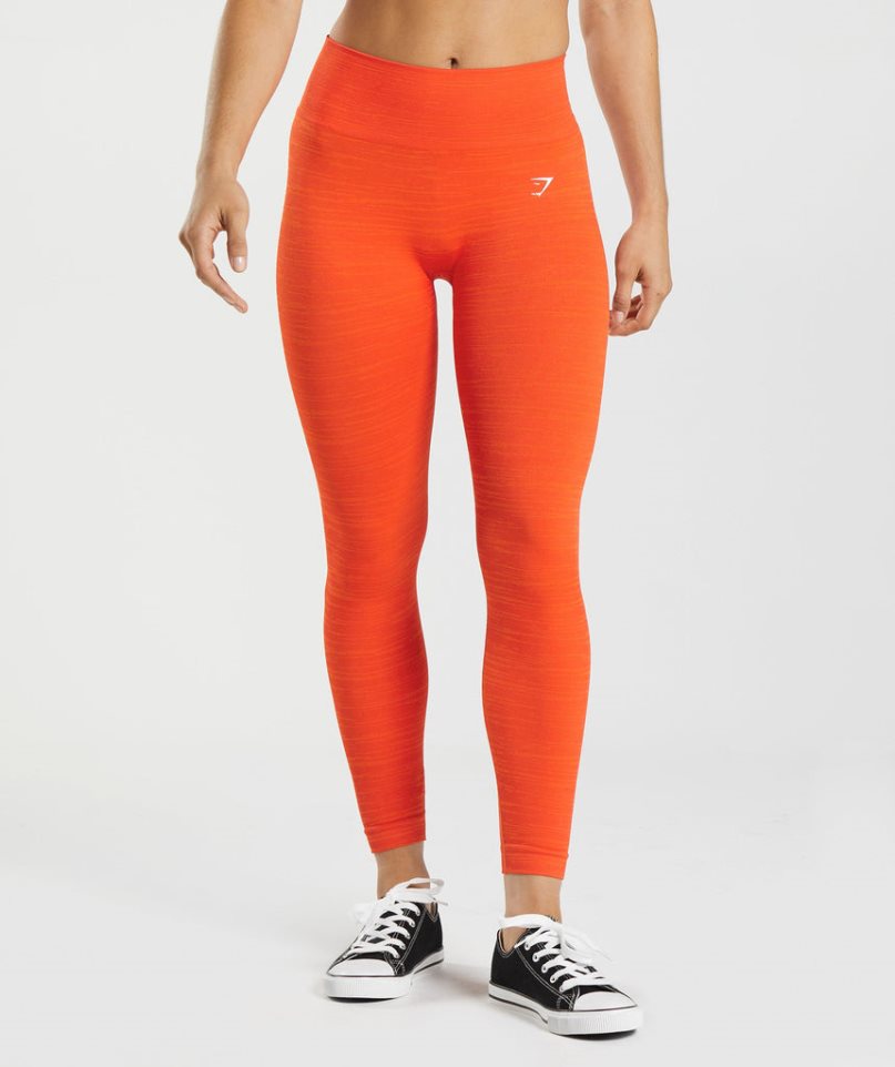 Women\'s Gymshark Adapt Marl Seamless Leggings Orange | NZ 4SJDFW